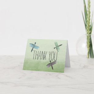 Watercolor Dragonflies Thank you Card