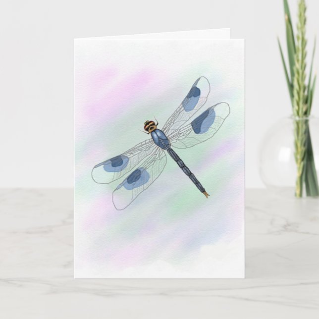 Watercolor Dragonfly Card (Large Print) (Front)