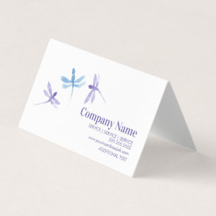 Watercolor Dragonfly  Hand Painted Company   Business Card
