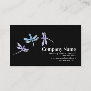 Watercolor Dragonfly  Hand Painted Company  Business Card