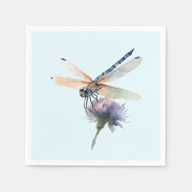 Watercolor Dragonfly Napkins (Front)