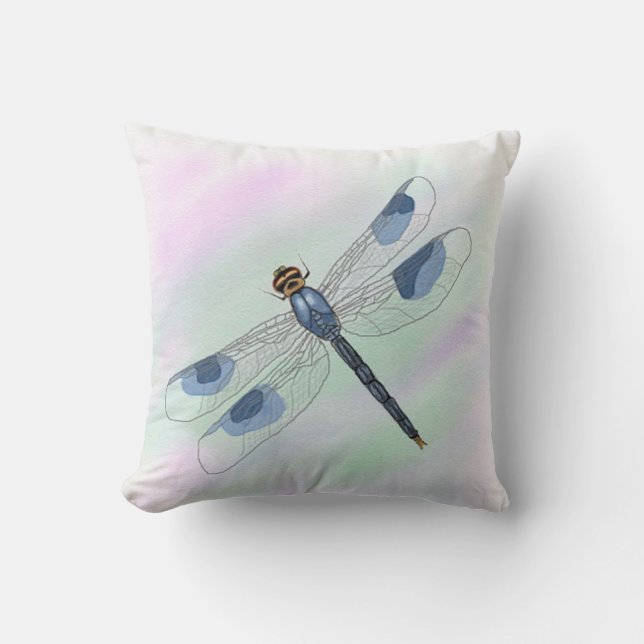 Watercolor Dragonfly Pillow (Front)