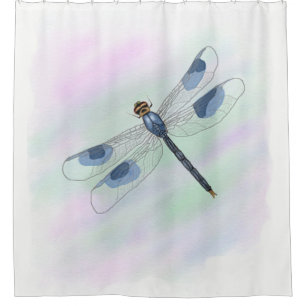 Watercolor Dragonfly Shower Curtain