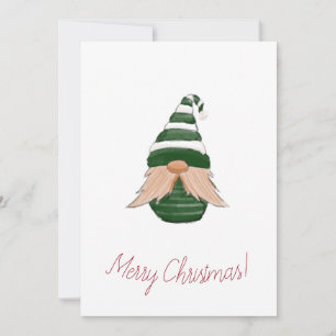 Watercolor drawing Christmas gnome  Holiday Card