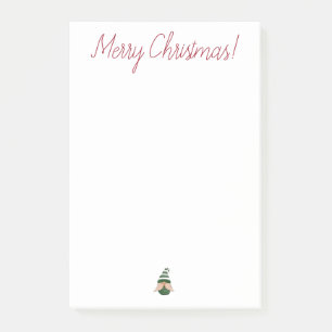 Watercolor drawing christmas gnome post-it notes