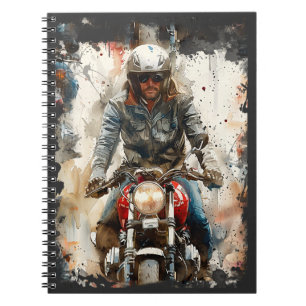 Watercolor drawing MotoBikers Notebook