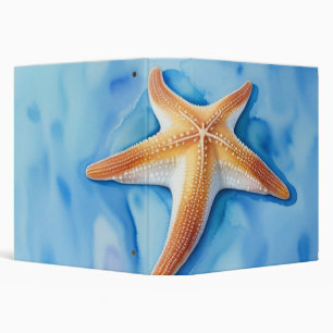 Watercolor Drawing of Starfish Binder