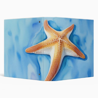 Watercolor Drawing of Starfish Binder