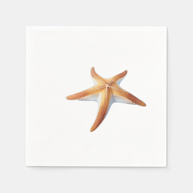 Watercolor Drawing of Starfish Napkin (Front)