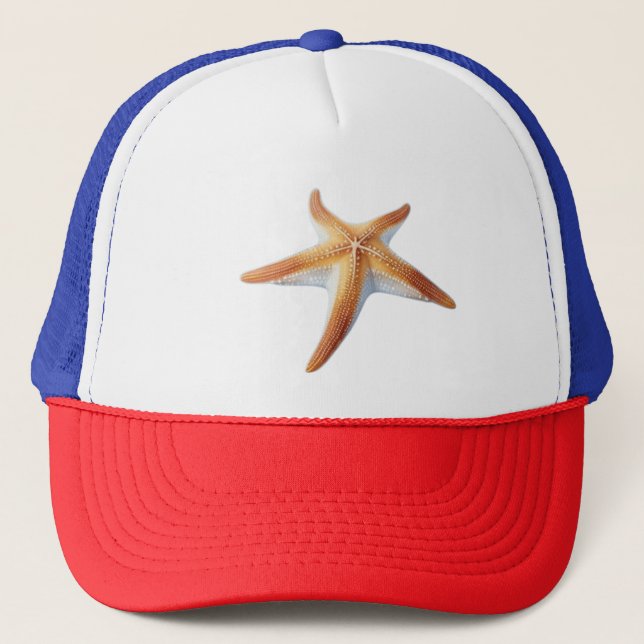 Watercolor Drawing of Starfish Trucker Hat (Front)