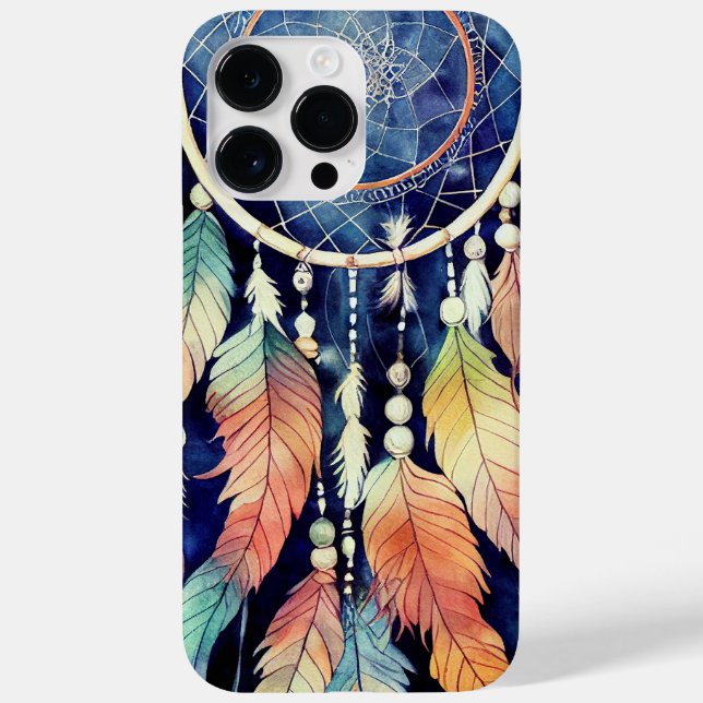 WATERCOLOR DREAMCATCHER AND FEATHERS Case-Mate iPhone CASE (Back)