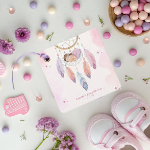 watercolor dreamcatcher baby shower favour tags