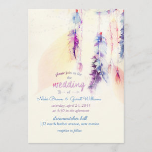 Watercolor Dreamcatcher Boho Faire-part de mariage