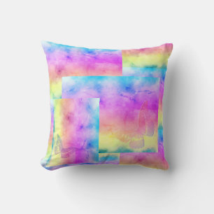 [Watercolor Dreams] Soft Pastel Colours Butterfly Throw Pillow
