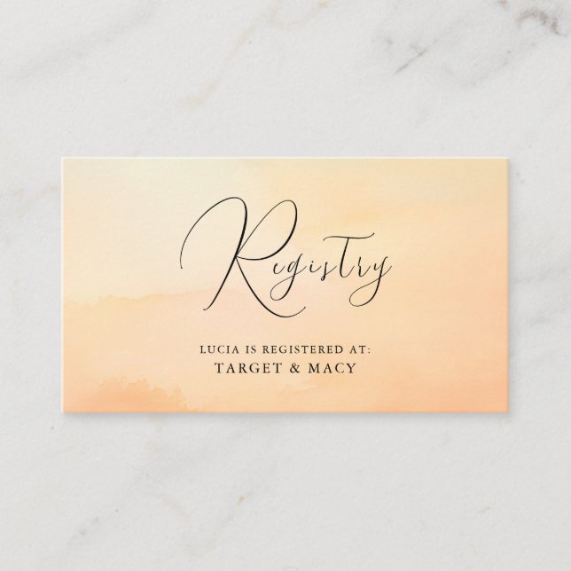 Watercolor Dreamy Cloud 9 Bridal Shower Registry Enclosure Card (Front)