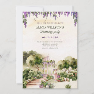 Watercolor Dreamy green garden elegant  Invitation