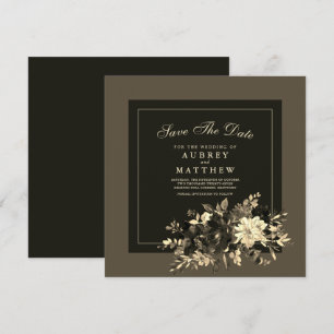 Watercolor Dried Floral Spray Fall Wedding Save The Date