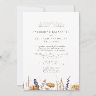 Watercolor Dried Flowers Bride Parents Invitation