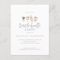 watercolor drink bachelorette party girly pink
