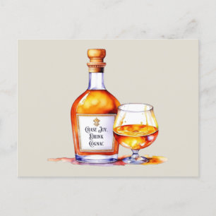 Watercolor Drink Cognac Postcard