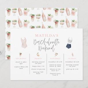 Watercolor drinks bachelorette weekend itinerary