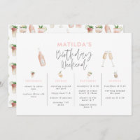 Watercolor drinks birthday weekend itinerary