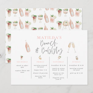 Watercolor drinks brunch and bubbly bachelorette 