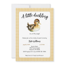 Watercolor Duck Baby Shower Invite