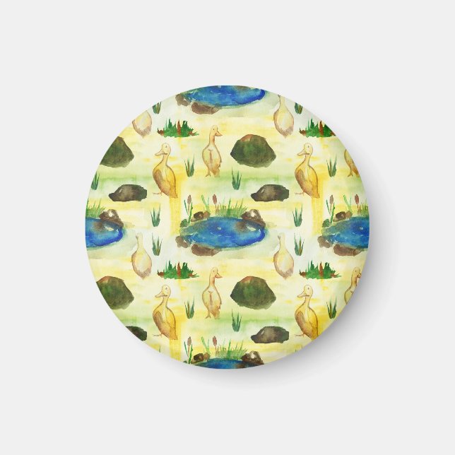 Watercolor duck magnet (Front)