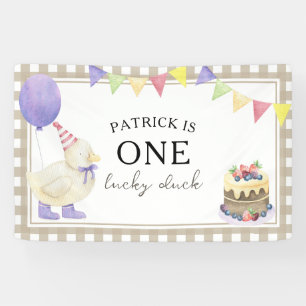 Watercolor DUCKLING 1st birthday Welcome Banner