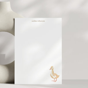 Watercolor Duckling Duck Personalized Stationery Card