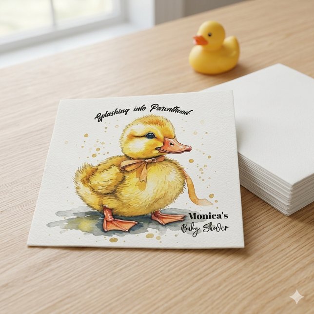 Watercolor Duckling Splash Gender Neutral  Napkin (Creator Uploaded)