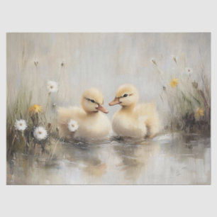 Watercolor Ducklings Dandelion Flowers Decoupage Tissue Paper