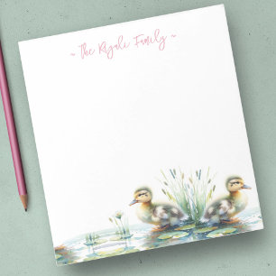 Watercolor Ducks Personalized Stationery Notepad