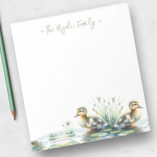 Watercolor Ducks Personalized Stationery Notepad