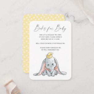 Watercolor Dumbo Books for Baby Insert Card