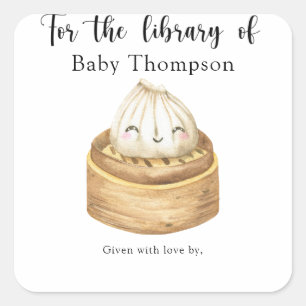 Watercolor dumpling - for the library of square sticker