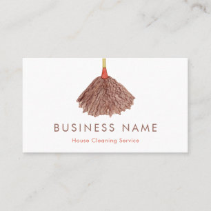 Watercolor Duster House Cleaning Maid Service Business Card