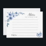 watercolor dusty blue floral advice card<br><div class="desc">A simple floral design with beautiful blue watercolor flowers. Feel free to change the colours and text details.</div>