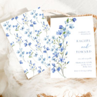 Watercolor Dusty Blue Floral Wedding
