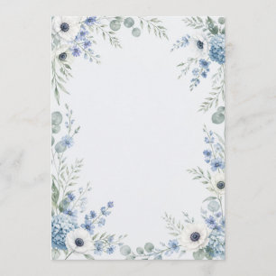 Watercolor Dusty Blue Wedding Program