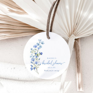 Watercolor Dusty Blue Wildflower Bridal Shower  Favour Tags