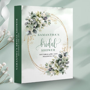 Watercolor Dusty Green Bridal Shower Memory Album Binder