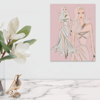 Watercolor Dusty Rose Fashion Model