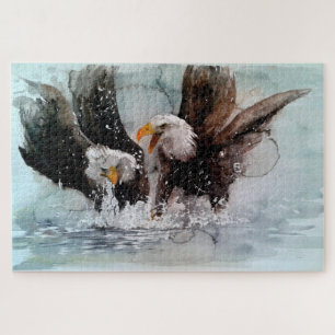 watercolor eagles jigsaw puzzle