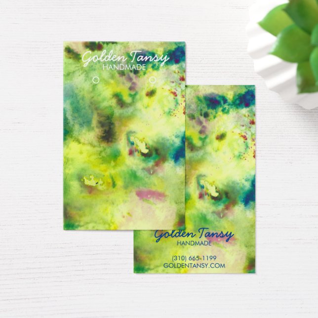 Watercolor Earring Necklace Jewellery Display Card (Desk)
