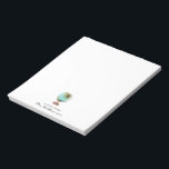 Watercolor Earth Globe | Monogram Teacher Notepad<br><div class="desc">These make great gifts that teachers, family or friends are sure to love! Perfect for reminders, calendar notes, homework notes, name tags, and much more! Add your custom wording to this design by using the "Edit this design template" boxes on the right hand side of the item, or click the...</div>