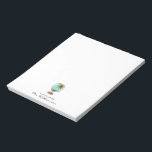 Watercolor Earth Globe | Monogram Teacher Notepad<br><div class="desc">These make great gifts that teachers, family or friends are sure to love! Perfect for reminders, calendar notes, homework notes, name tags, and much more! Add your custom wording to this design by using the "Edit this design template" boxes on the right hand side of the item, or click the...</div>