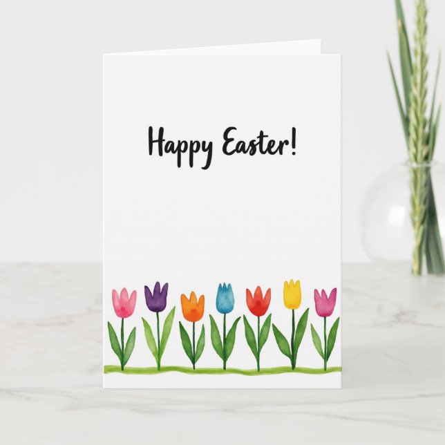 Watercolor Easter Blooms Card (Front)