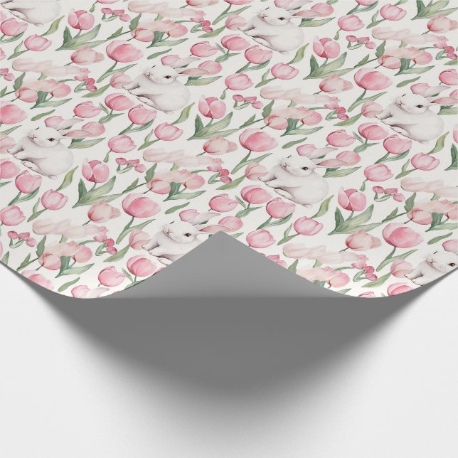 Watercolor Easter Bunnies Wrapping Paper (Corner)